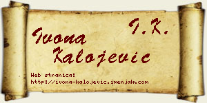 Ivona Kalojević vizit kartica